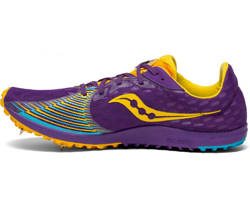 Women's Saucony Kilkenny Xc9 Spike Running Shoes Purple / Gold | Singapore 163UZGT